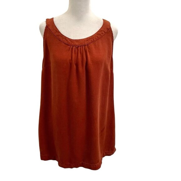 Soft Surroundings Round Neck Flowy Lightweight Tank Top Blouse Rust size Large - Picture 1 of 5